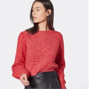 Joie Kore Puff Sleeve Red Cropped Sweater XXS